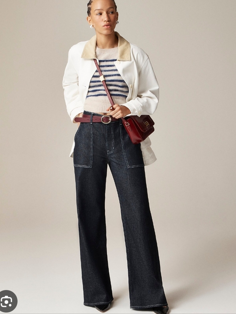 J Crew camp-pocket wide-leg jean Size 25  Wide Leg High Rise CH920